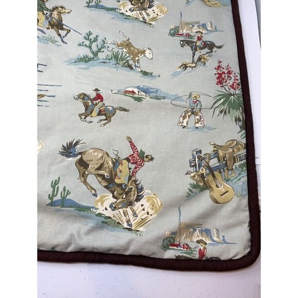 Western Cowboy Rodeo Pillow Cover Sham Handmade Vintage Horse Boy Nursery 26" - Picture 8 of 14